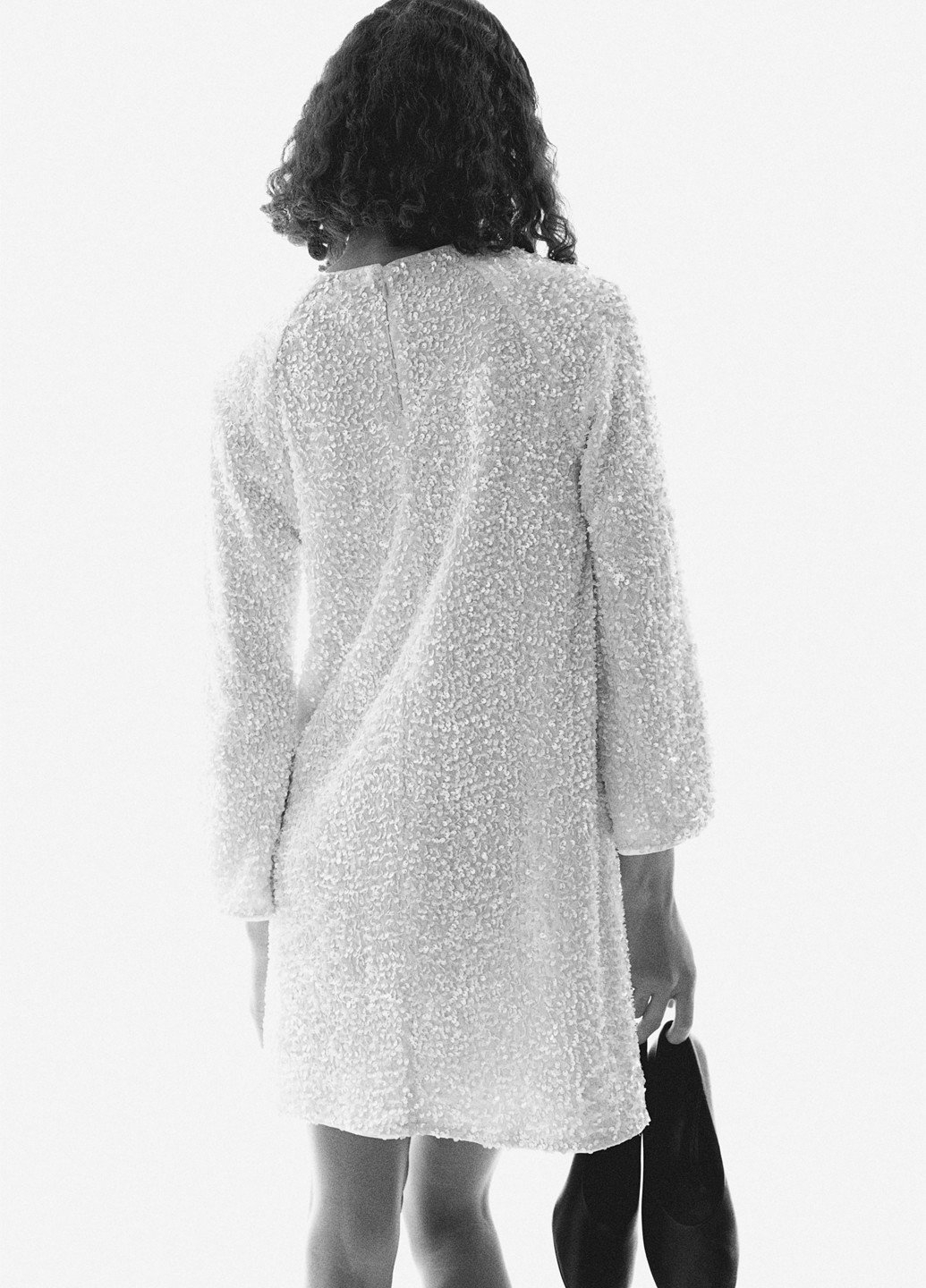 Кремовое праздничный, коктейльное платье а-силуэт H&M однотонное