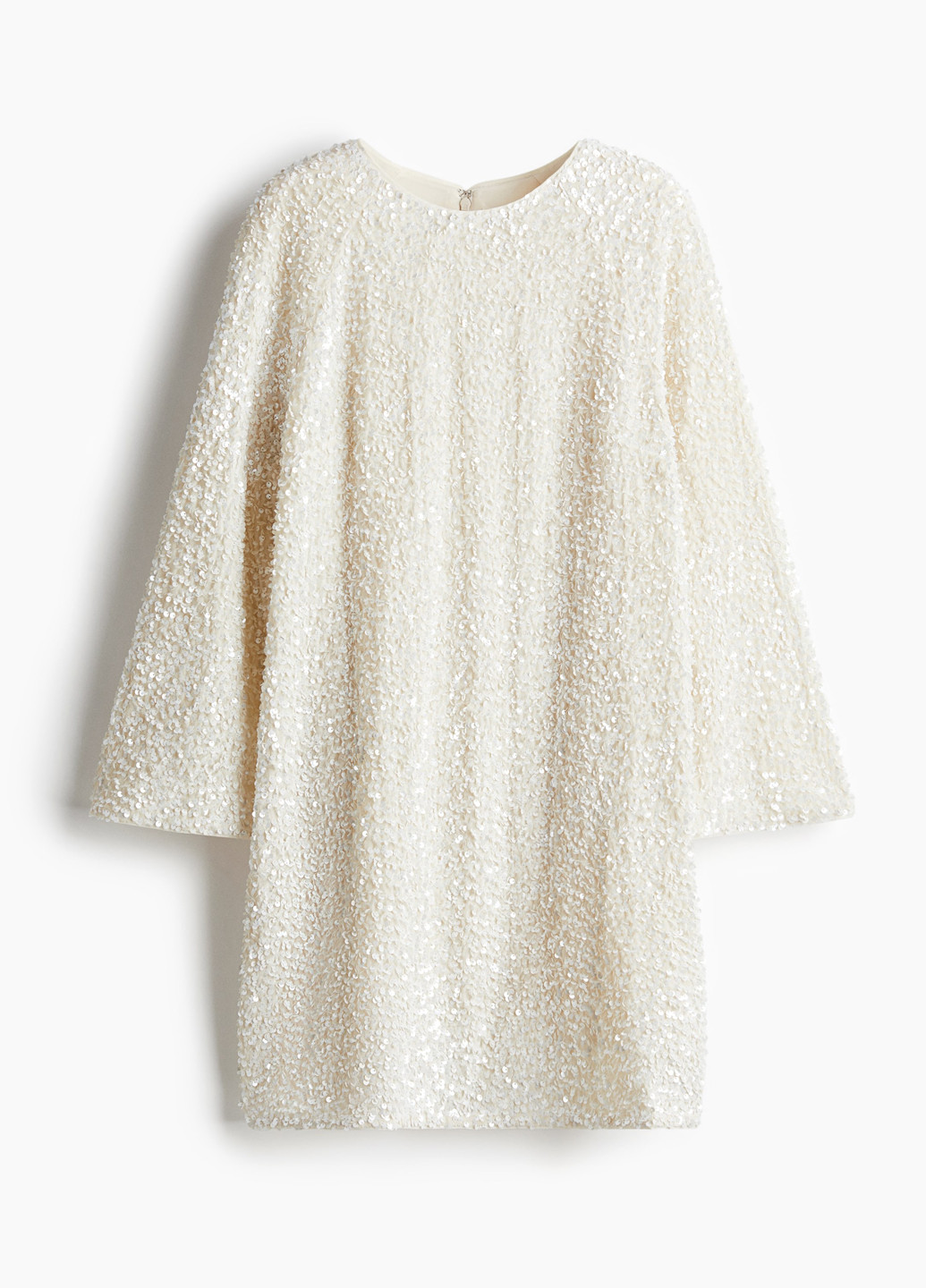 Кремовое праздничный, коктейльное платье а-силуэт H&M однотонное