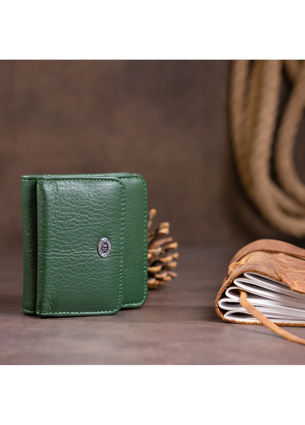 Женский кожаный кошелек 9,5х9х1 см st leather (252127569)