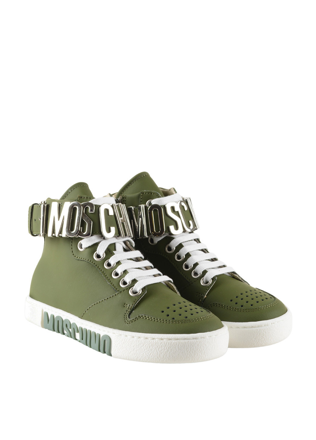 Зеленые демисезонные кроссовки Moschino