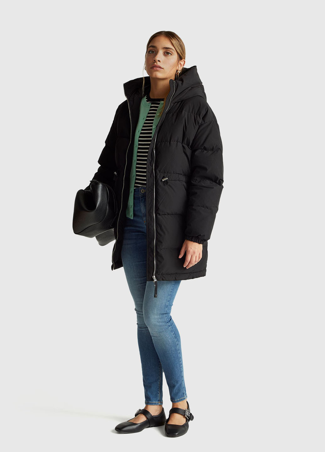 Чорна демісезонна куртка United Colors of Benetton