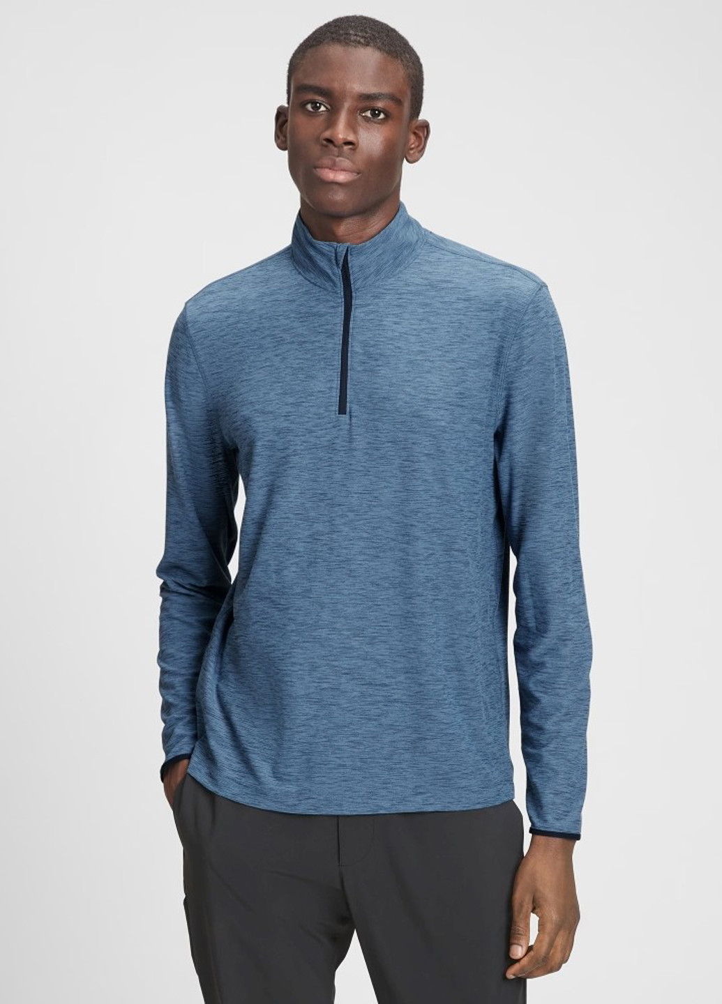 Синий демисезонный спортивный лонгслив Gap меланж