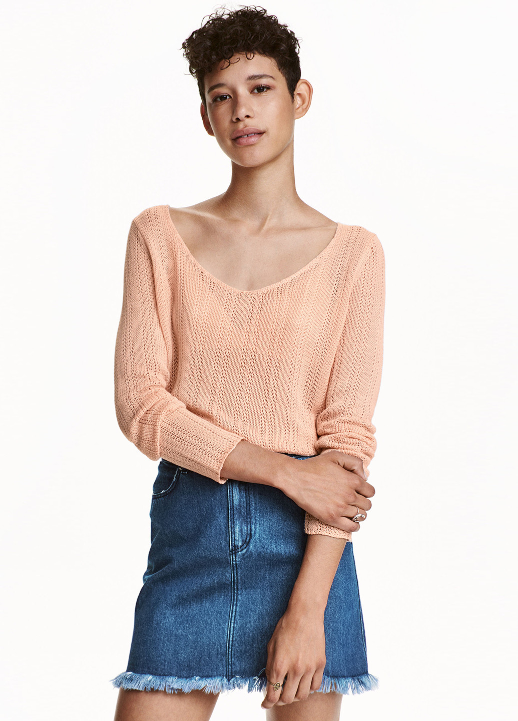 Персиковый демисезонный пуловер пуловер H&M