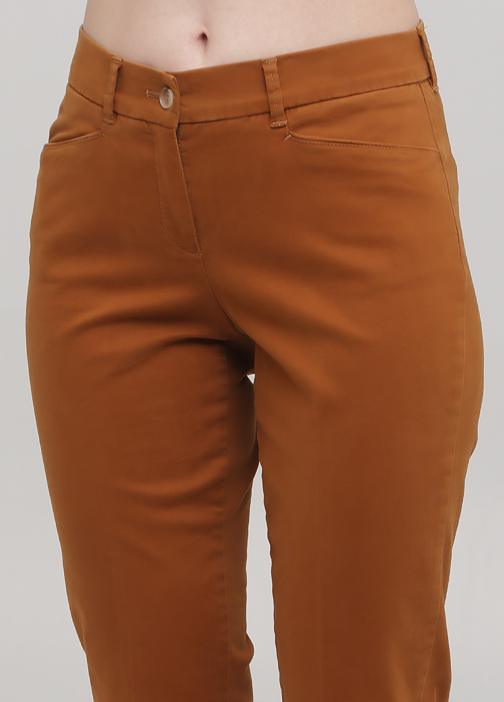 Светло-коричневые кэжуал демисезонные зауженные, укороченные брюки Lagrand