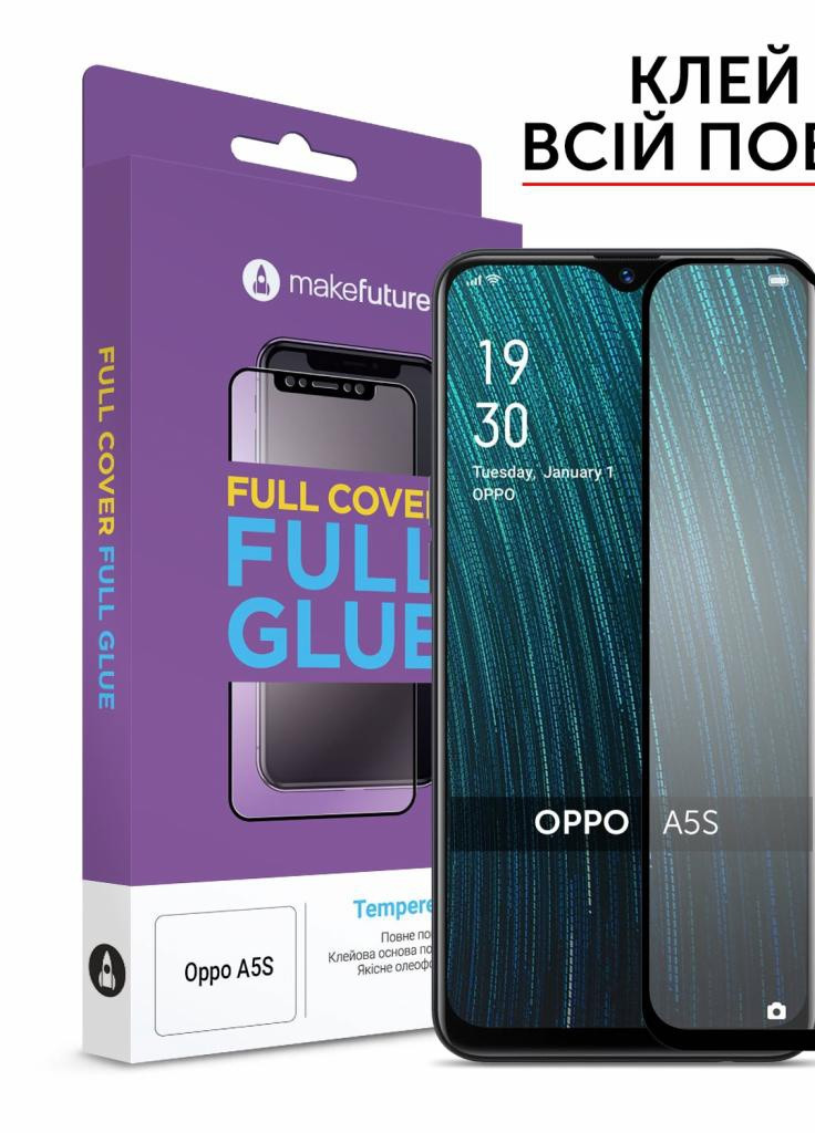 Стекло защитное Full Cover Full Glue Oppo A5s (MGF-OPA5S) MakeFuture (203962613)