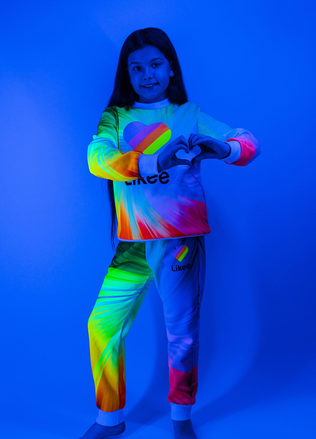 Кофта на флисе для дівчинки Флуоресцентна - що світиться 3d Likee Marselin (213444032)