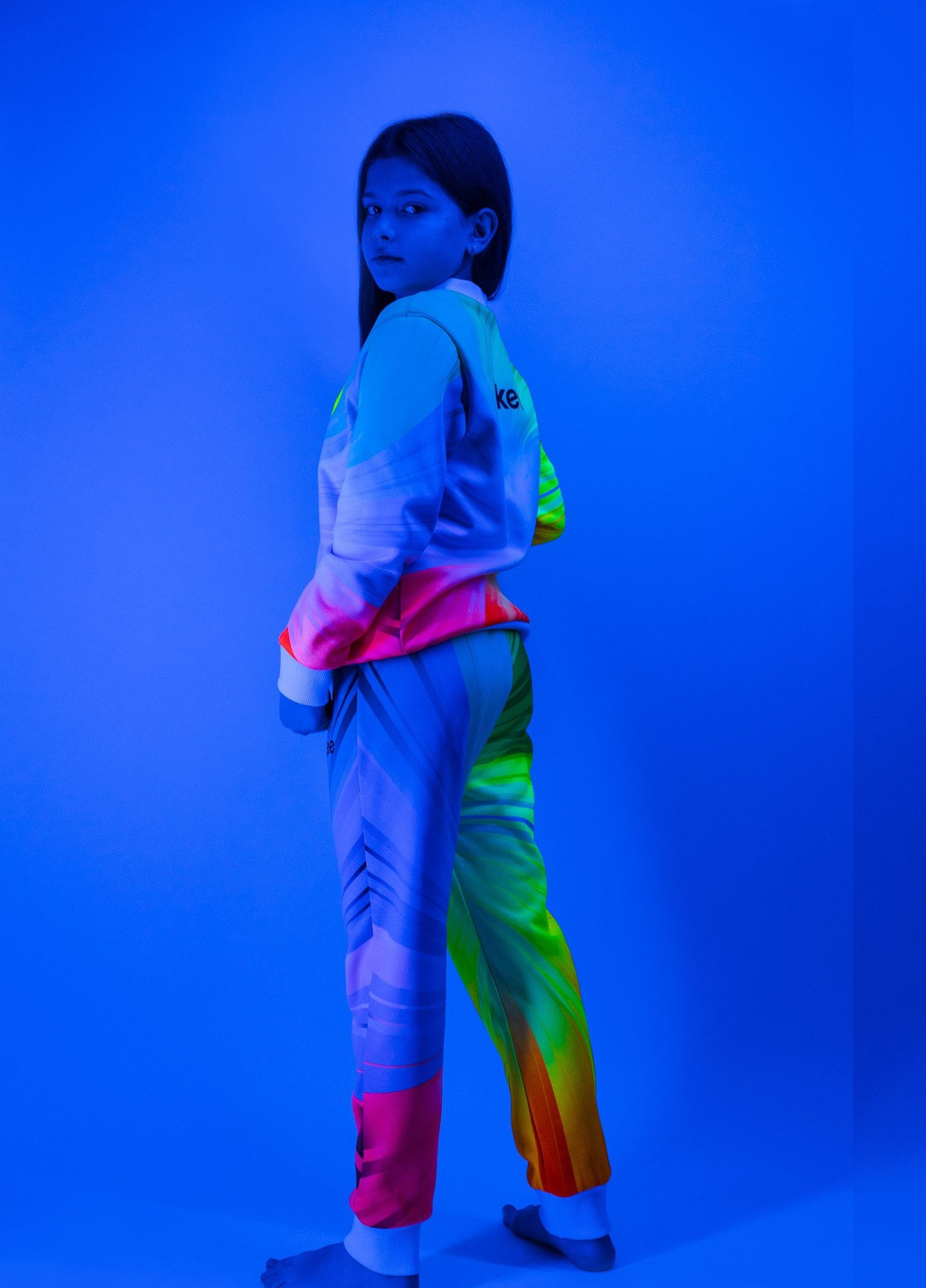 Кофта на флисе для дівчинки Флуоресцентна - що світиться 3d Likee Marselin (213444032)