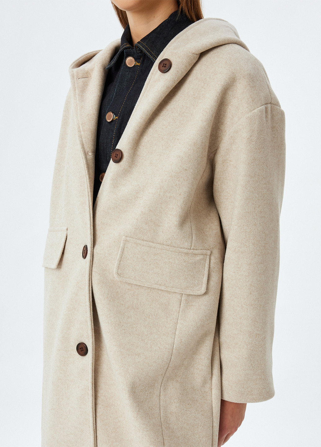 Бежевое демисезонное Пальто KOTON