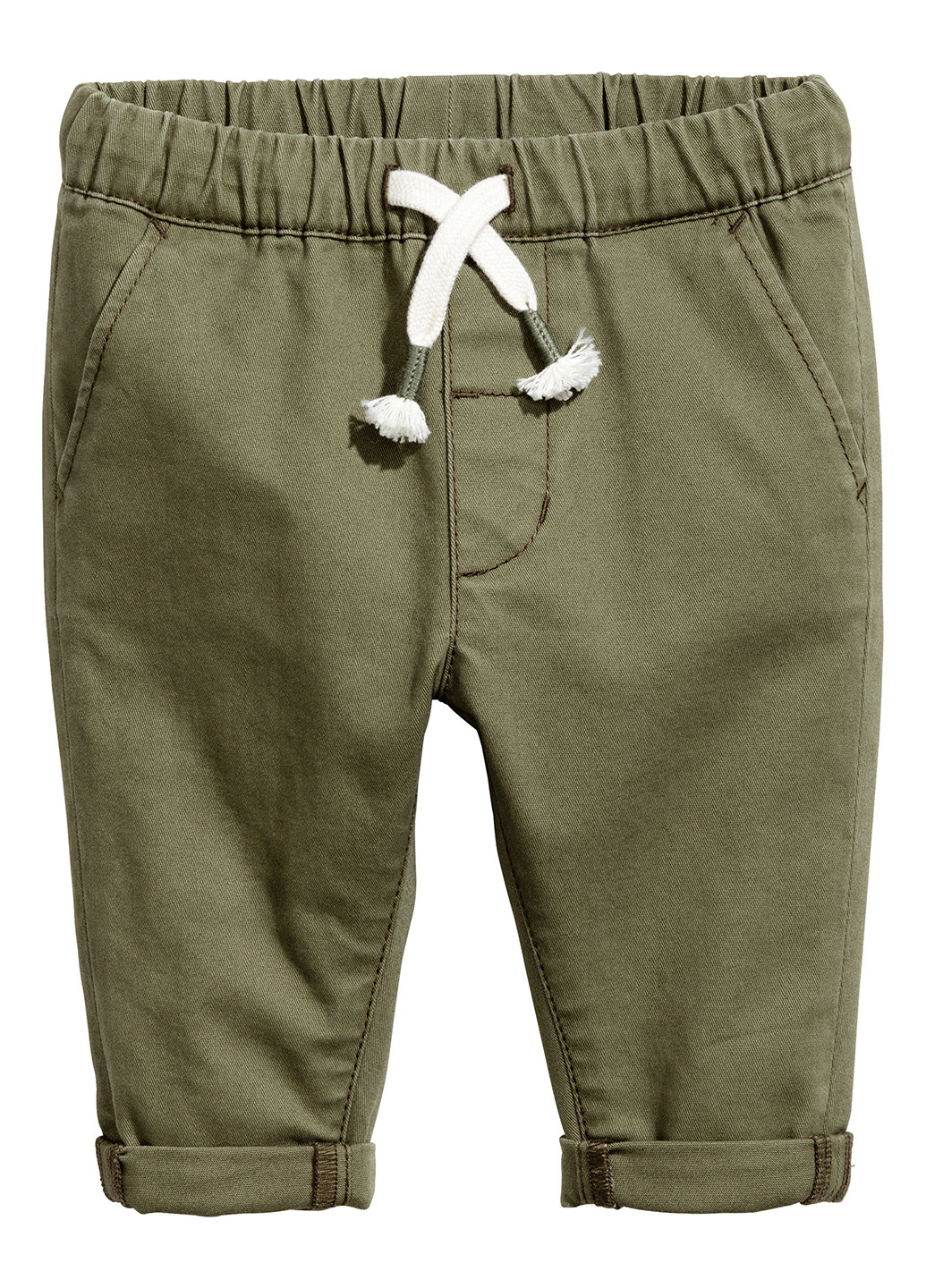Зеленые кэжуал демисезонные брюки зауженные H&M