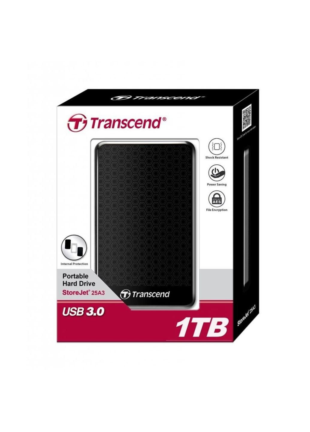 Внешний жесткий диск (TS1TSJ25A3K) Transcend 2.5" 1TB (250053968)