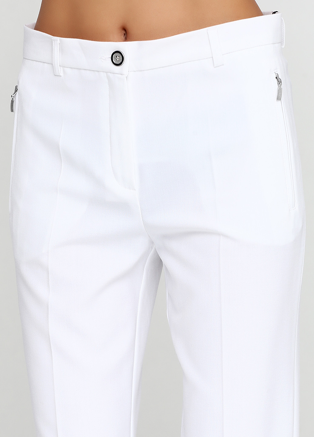 Белые кэжуал демисезонные прямые брюки BRANDTEX CLASSIC