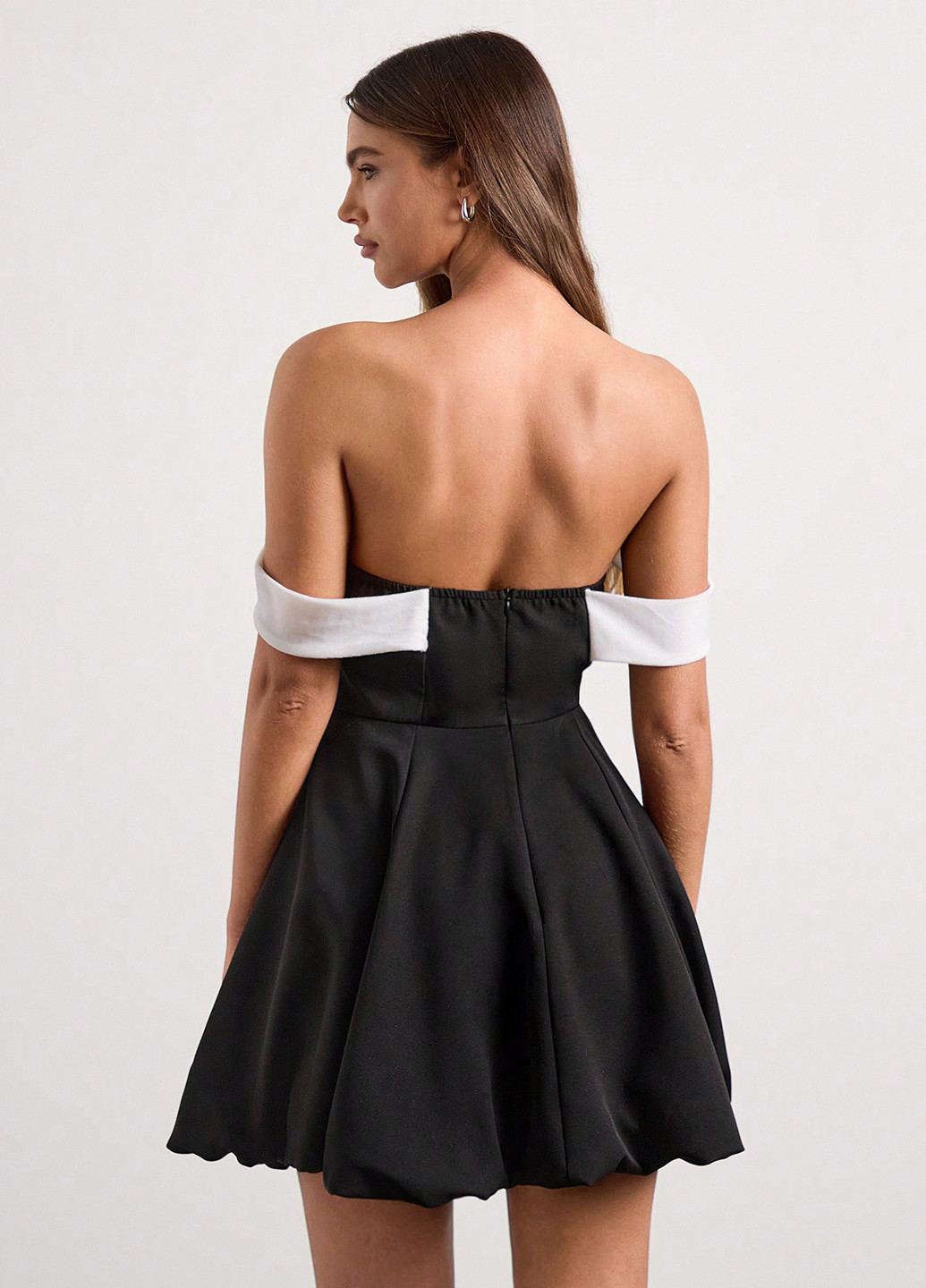 Чорна святковий, коктейльна, вечірня сукня кльош, з відкритою спиною, а-силует SHEIN однотонна