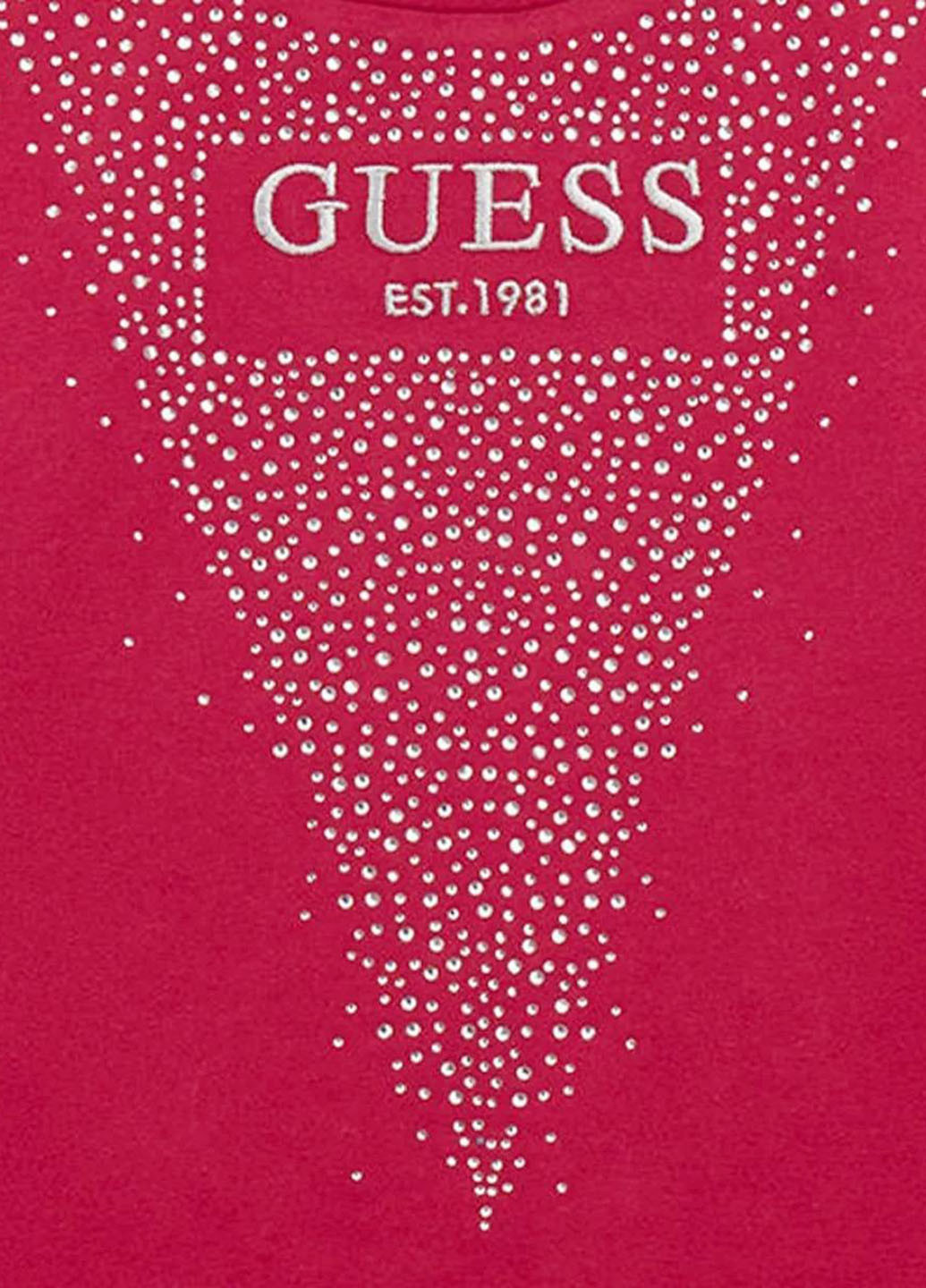 Розовый демисезонный кэжуал лонгслив Guess однотонный