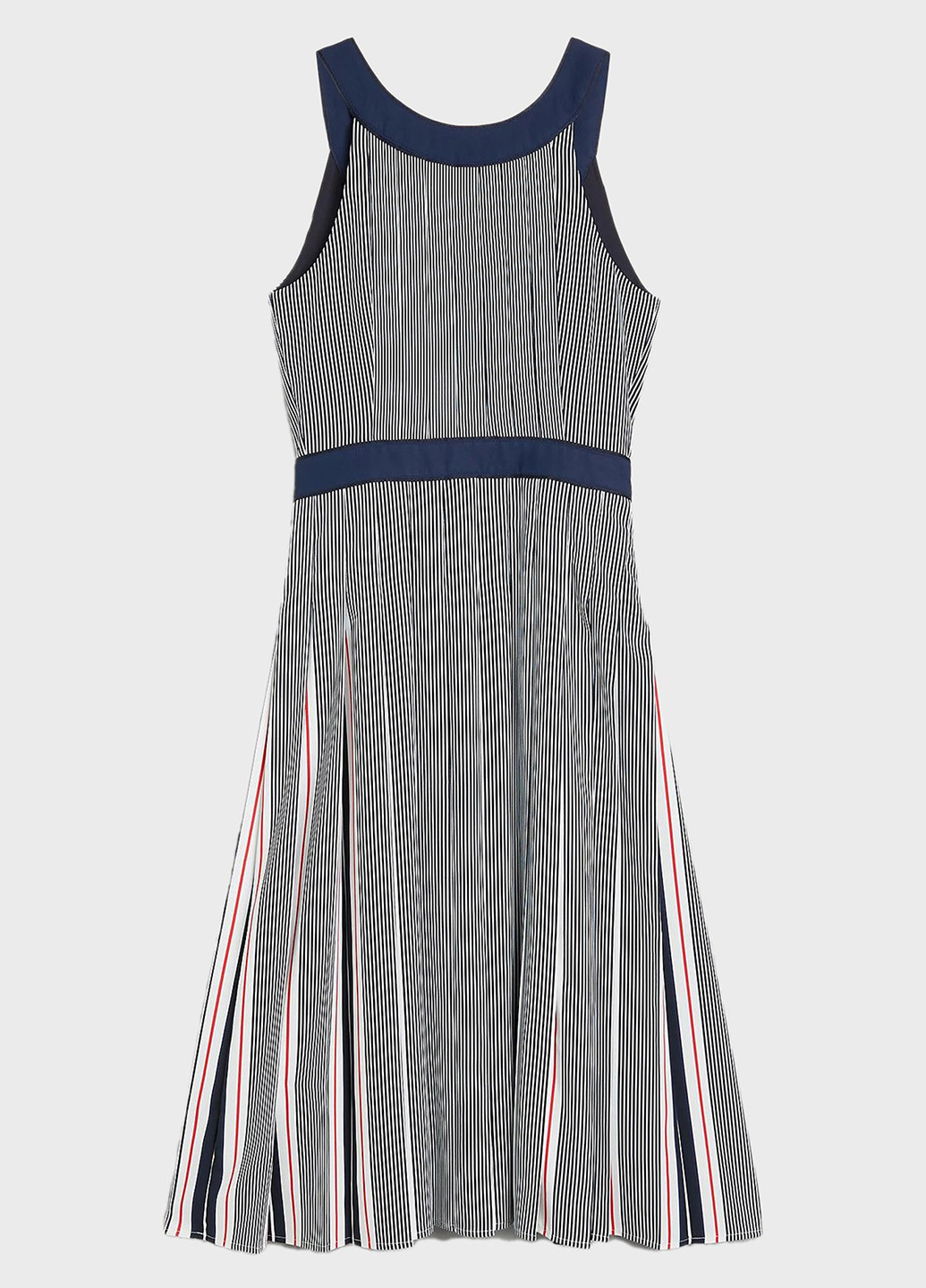 Синее кэжуал платье плиссированное Tommy Hilfiger в полоску