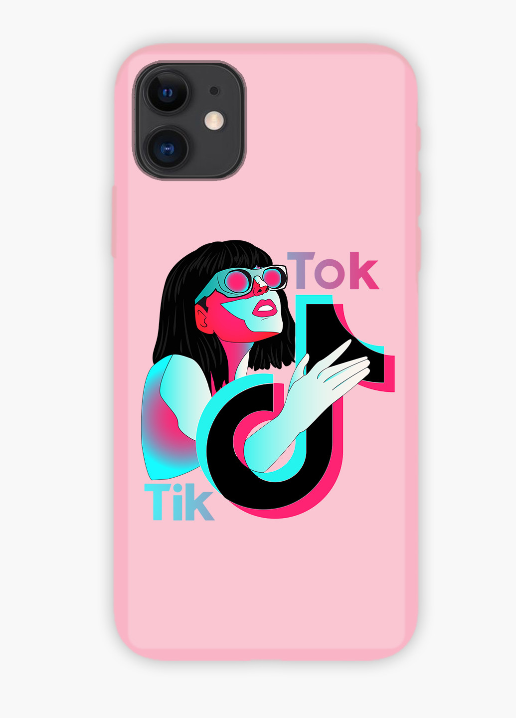 Чехол силиконовый Apple Iphone X ТикТок (TikTok) (6129-1647) MobiPrint (219517388)