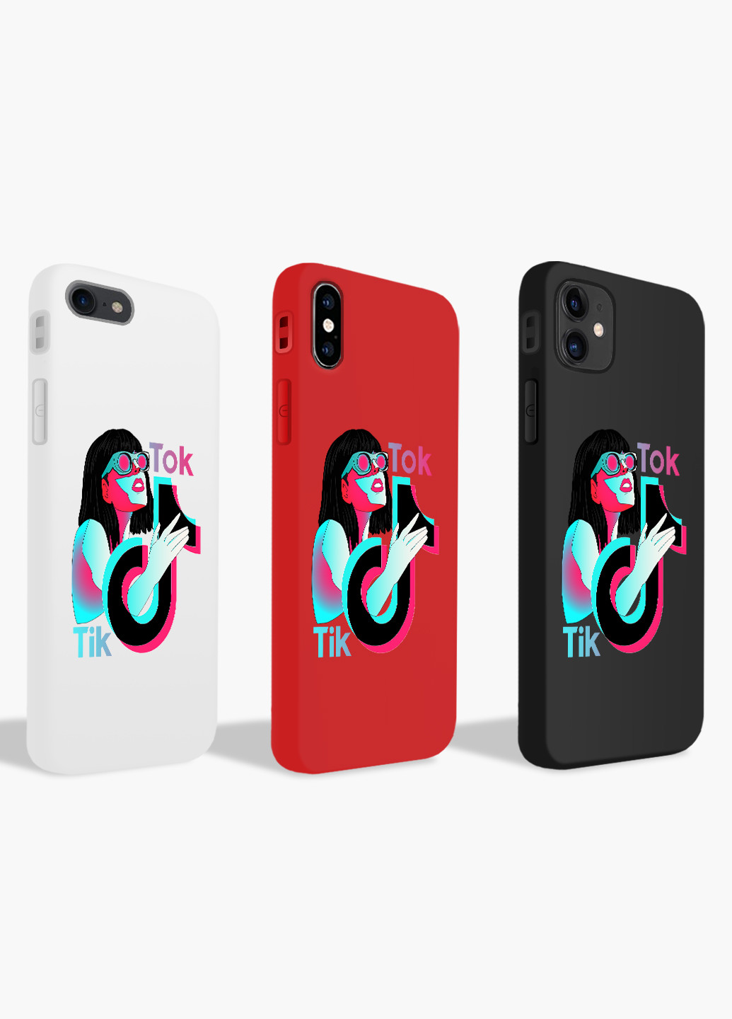 Чехол силиконовый Apple Iphone X ТикТок (TikTok) (6129-1647) MobiPrint (219517388)