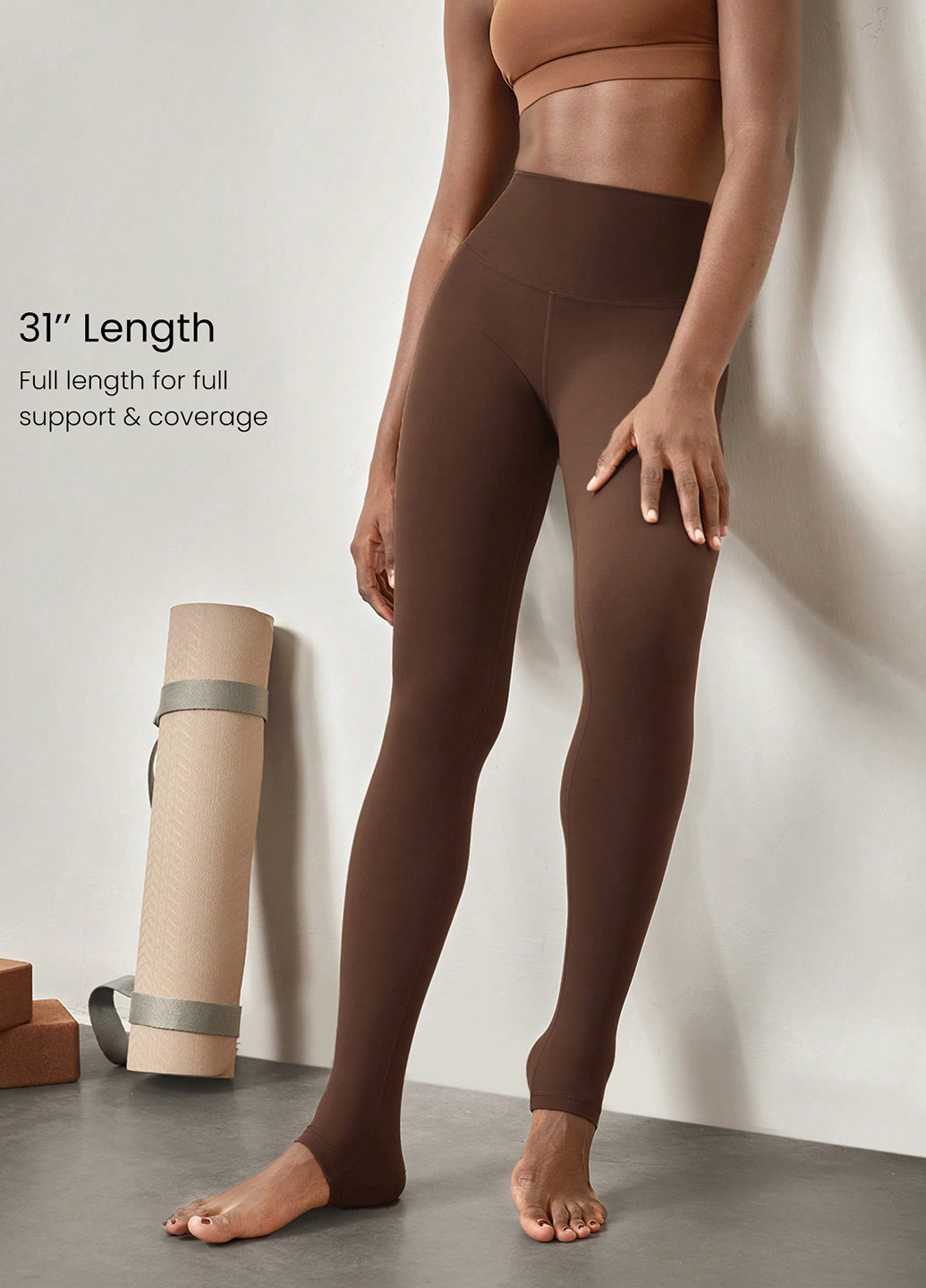 Темно-коричневые демисезонные леггинсы SHEIN