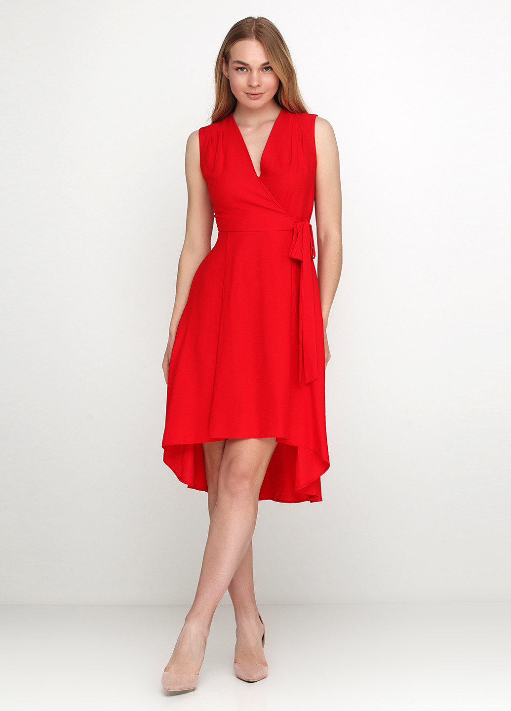 Червона коктейльна сукня Effetto однотонна