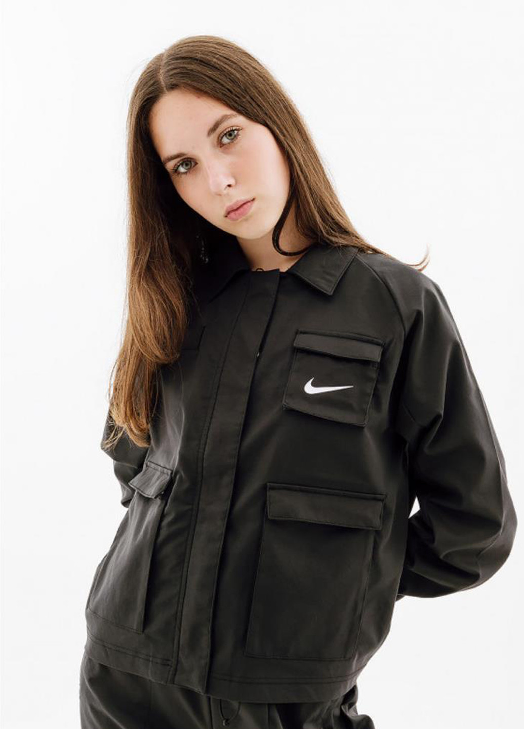 Чорна демісезонна куртка fd1130-010 Nike Sportswear Swoosh