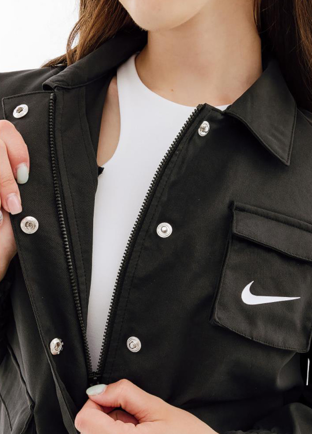 Чорна демісезонна куртка fd1130-010 Nike Sportswear Swoosh