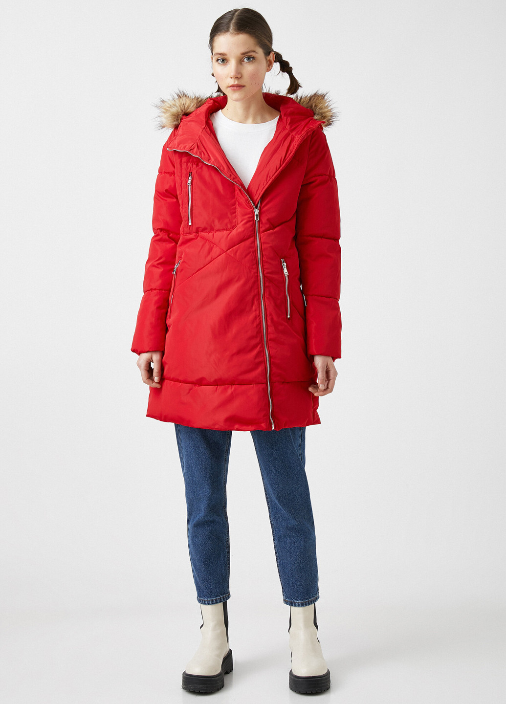 Красная зимняя куртка KOTON