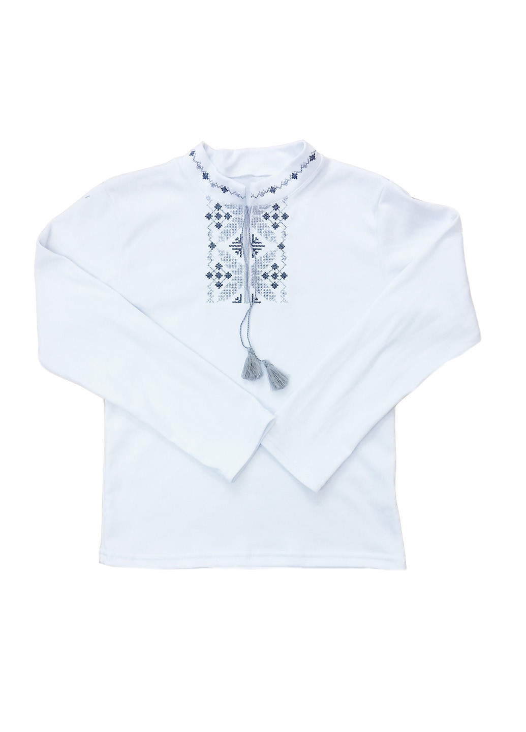 Белая кэжуал рубашка AV Style с длинным рукавом