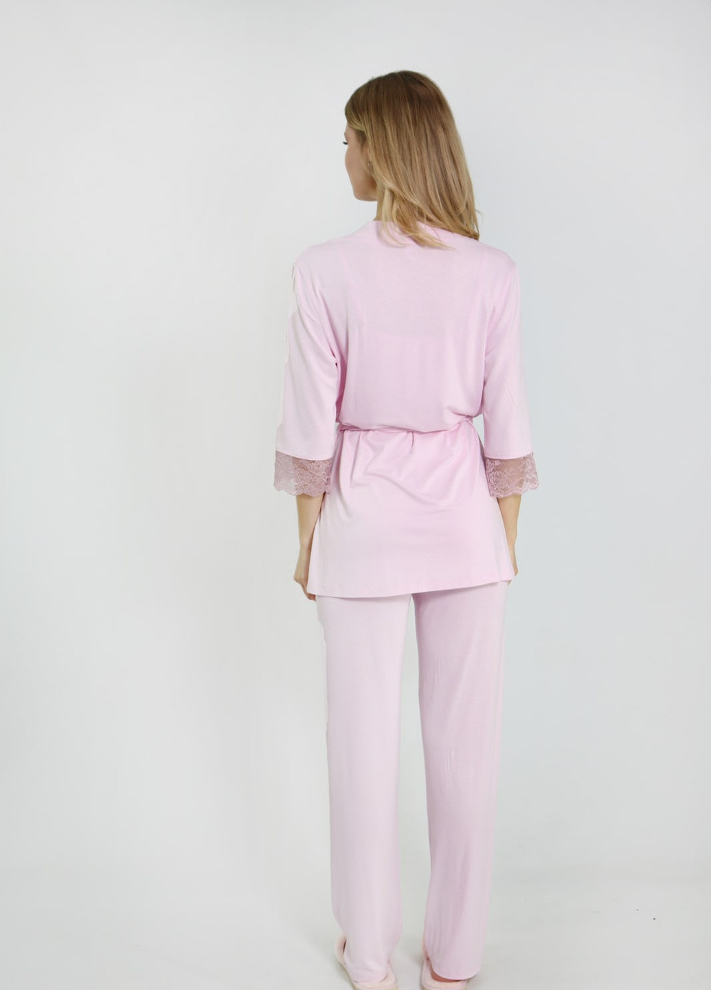 Трикотажная пижама и халат в комплекте NEL (251411751)