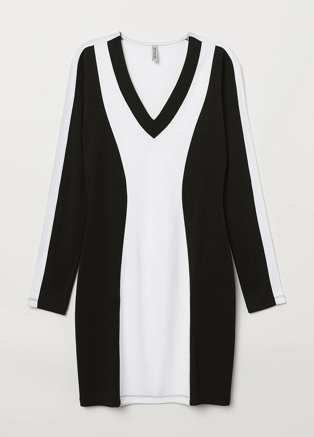Черно-белое деловое платье H&M однотонное