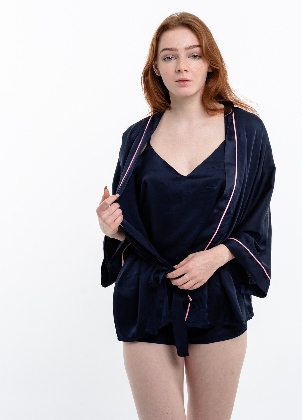 Синяя всесезон пижама (піджак + майка + шорты) GorLin