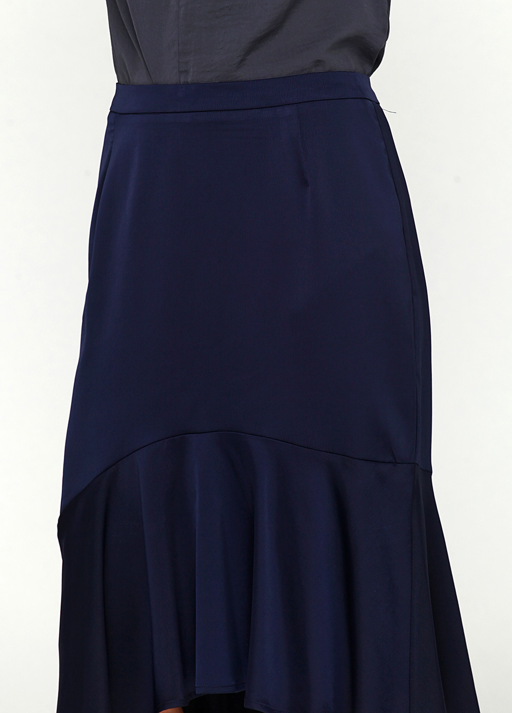 Темно-синяя кэжуал однотонная юбка BRANDTEX COPENHAGEN колокол