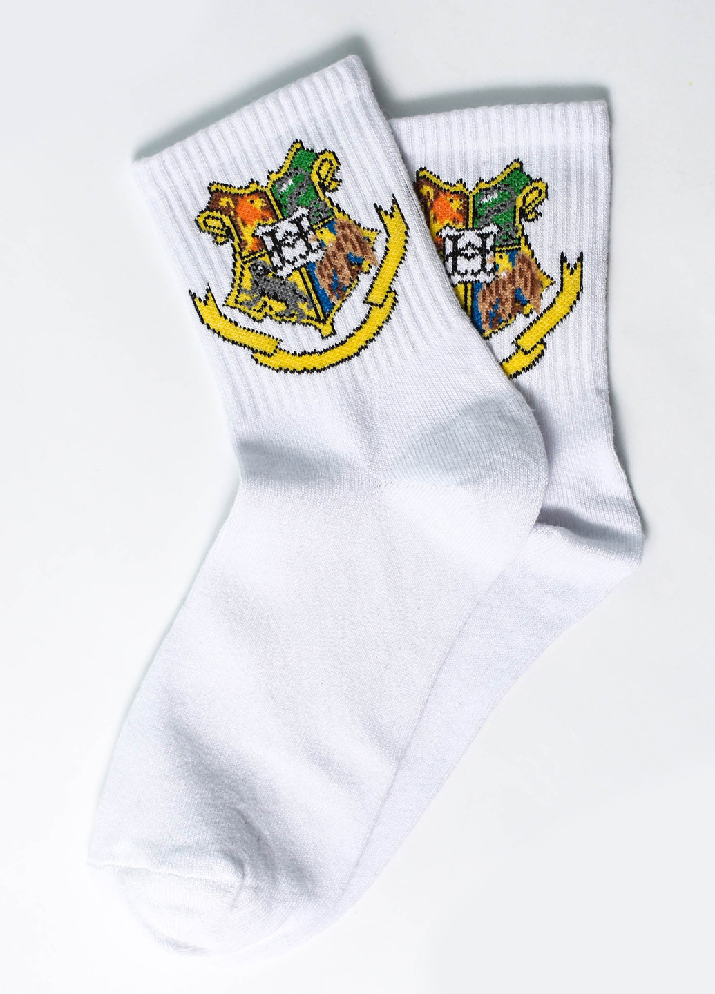 Шкарпетки Гаррі Поттер. Хогвартс бел 223-46 Crazy Llama`s білі повсякденні