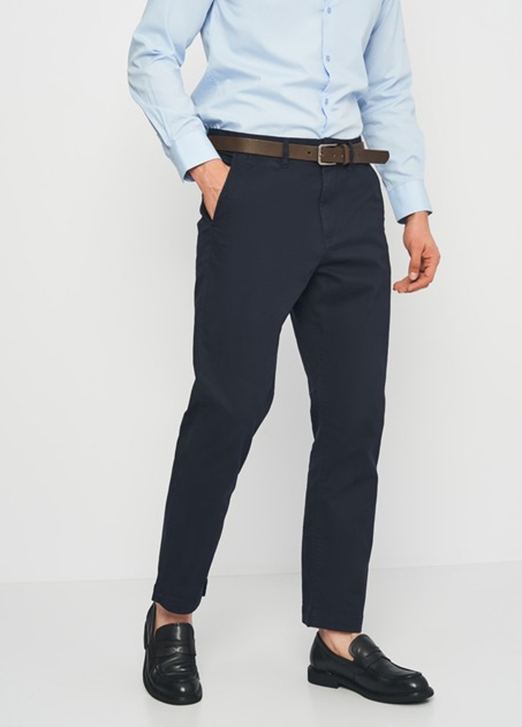 Темно-синие кэжуал демисезонные чиносы брюки H&M