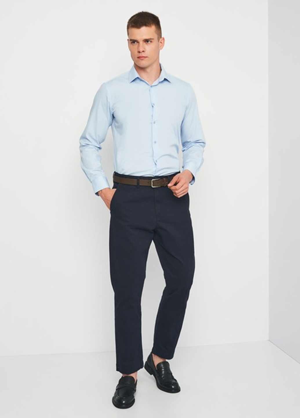 Темно-синие кэжуал демисезонные чиносы брюки H&M