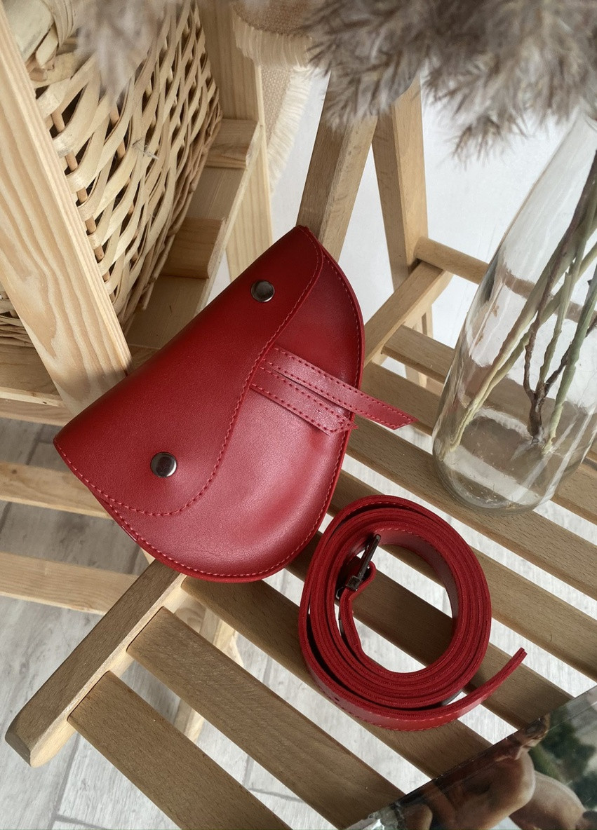saddle bag на кнопках и ремешке, Красный (2386) Ромашка поясная (224146883)