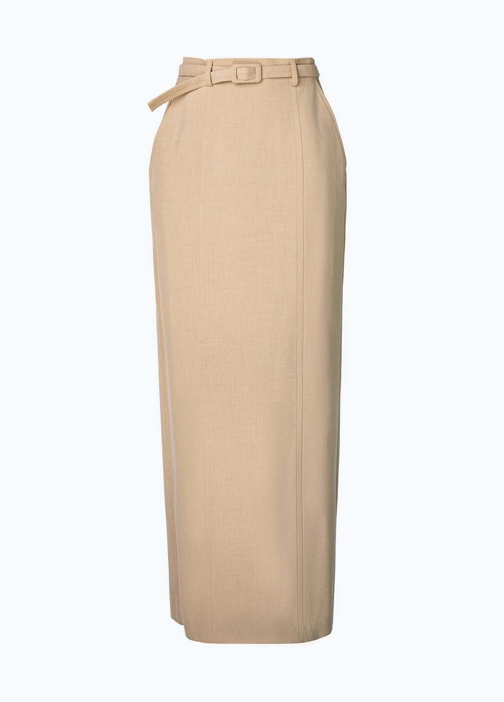 Бежевая кэжуал однотонная юбка Gepur а-силуэта (трапеция)