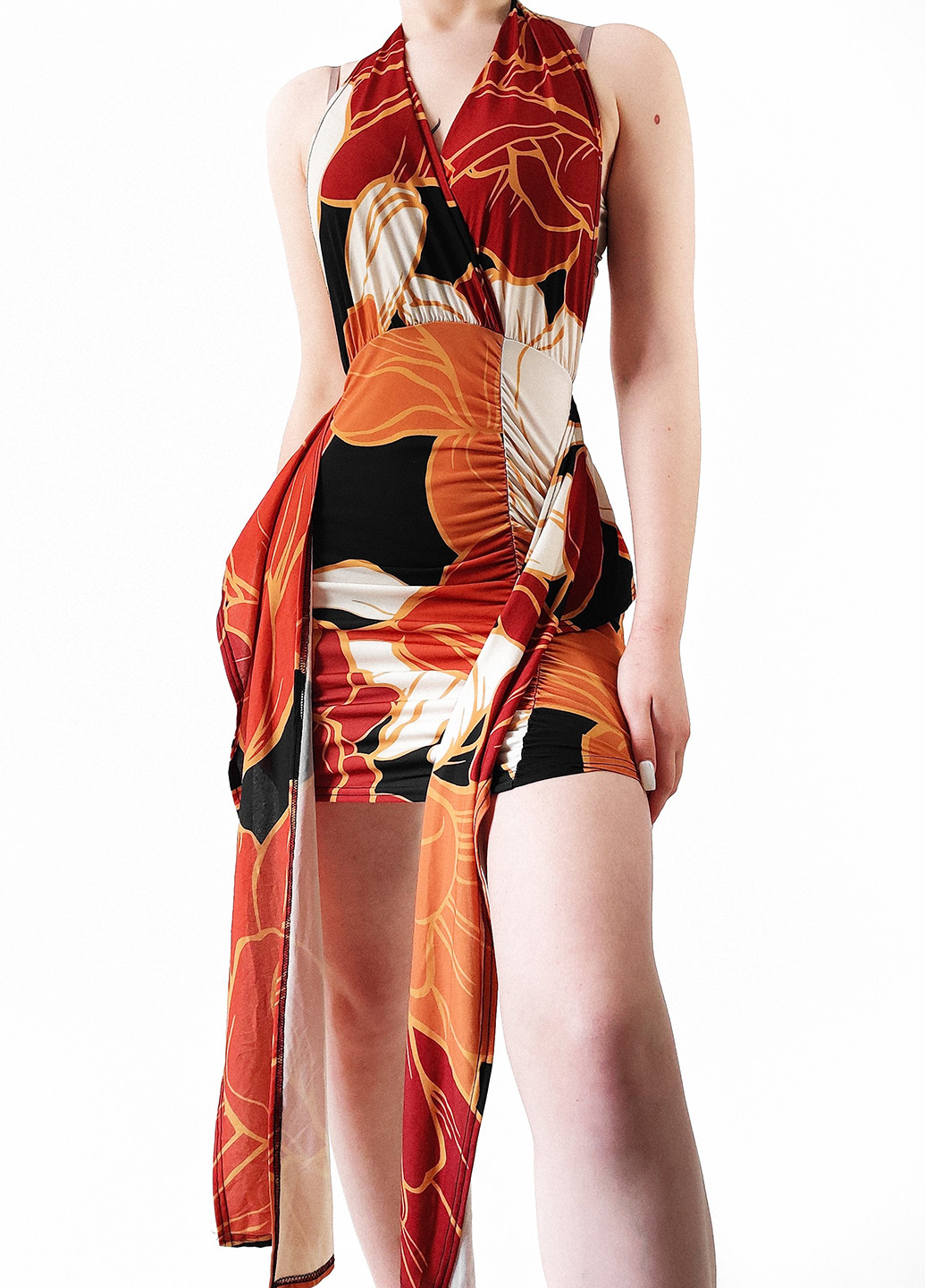 Комбінована кежуал сукня з відкритою спиною, з відкритими плечима Nasty Gal з абстрактним візерунком