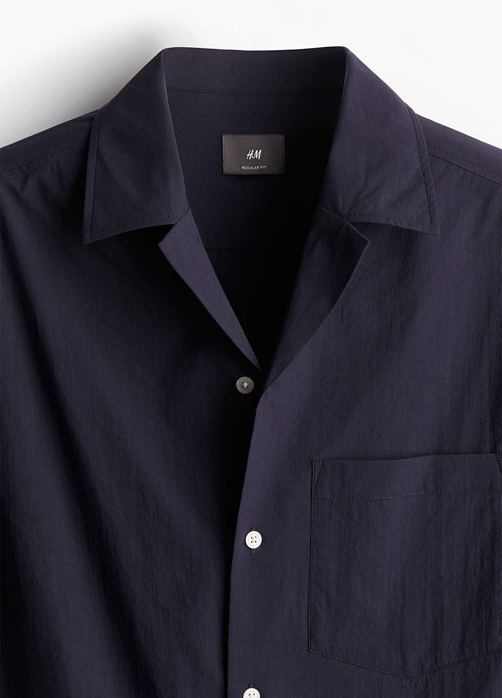 Темно-синяя кэжуал рубашка однотонная H&M