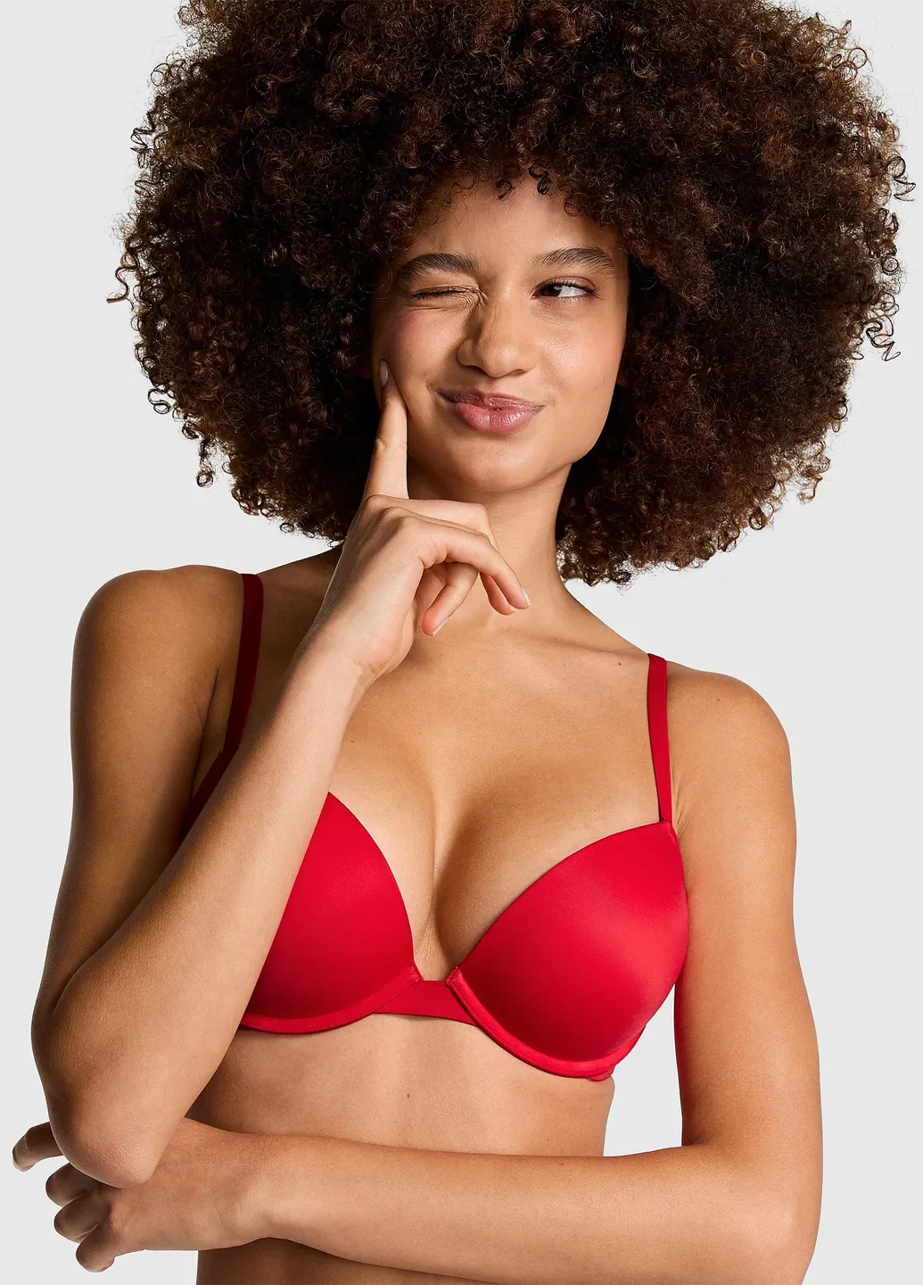 Красный корбей бюстгальтер Victoria's Secret с косточками полиамид