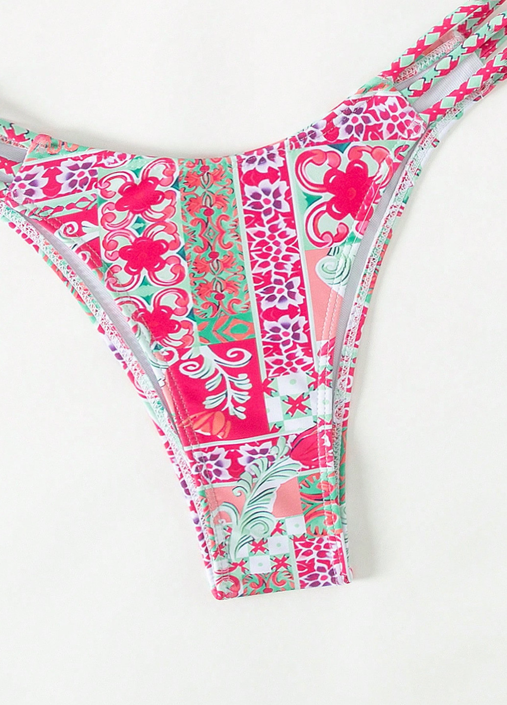 Малиновый летний купальник (лиф, трусики) раздельный SHEIN