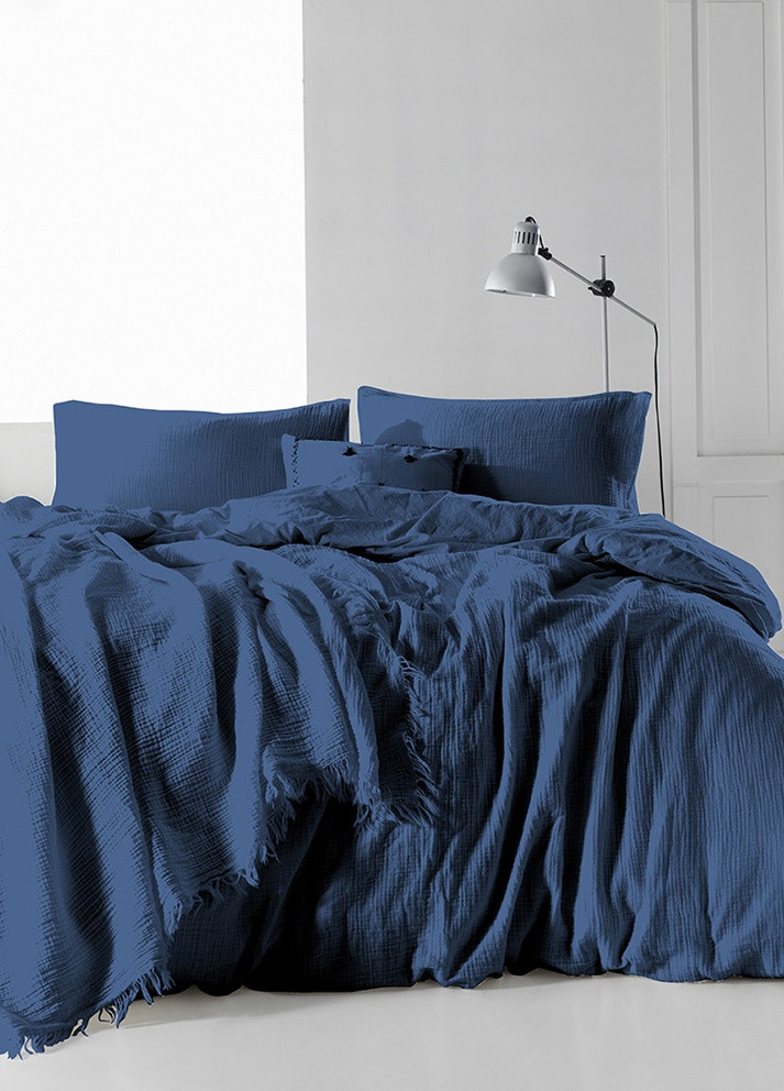 Комплект постельного белья Muslin Dark Blue евро SoundSleep (224156397)