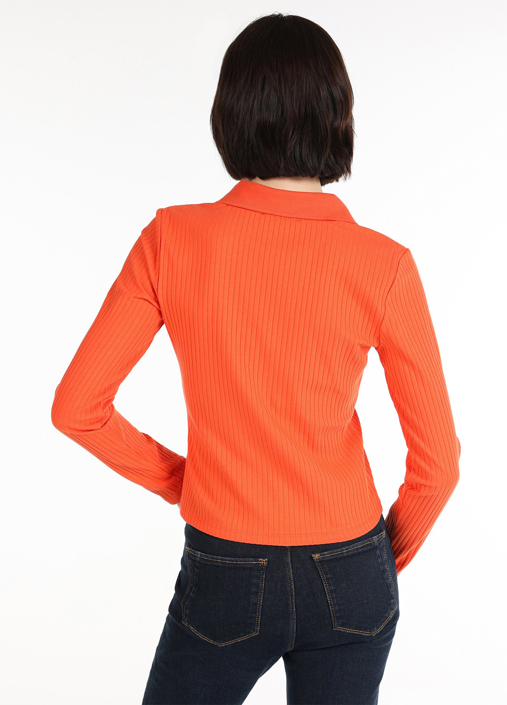 Оранжевая женская футболка-поло Colin's однотонная