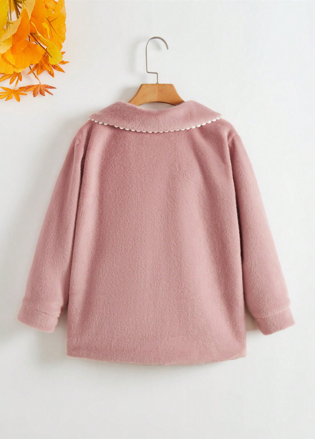 Розовое демисезонное Пальто однобортное SHEIN