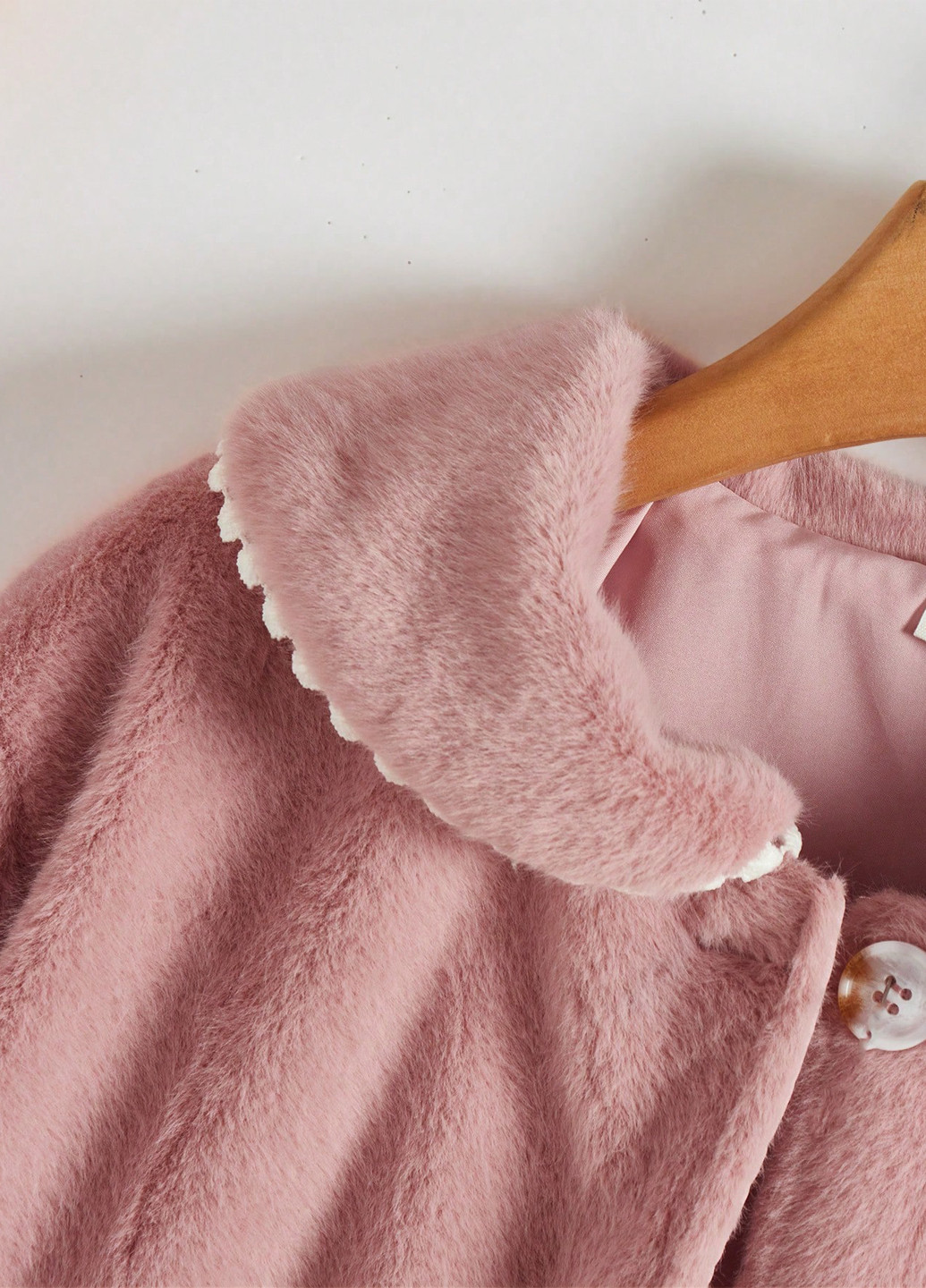 Розовое демисезонное Пальто однобортное SHEIN