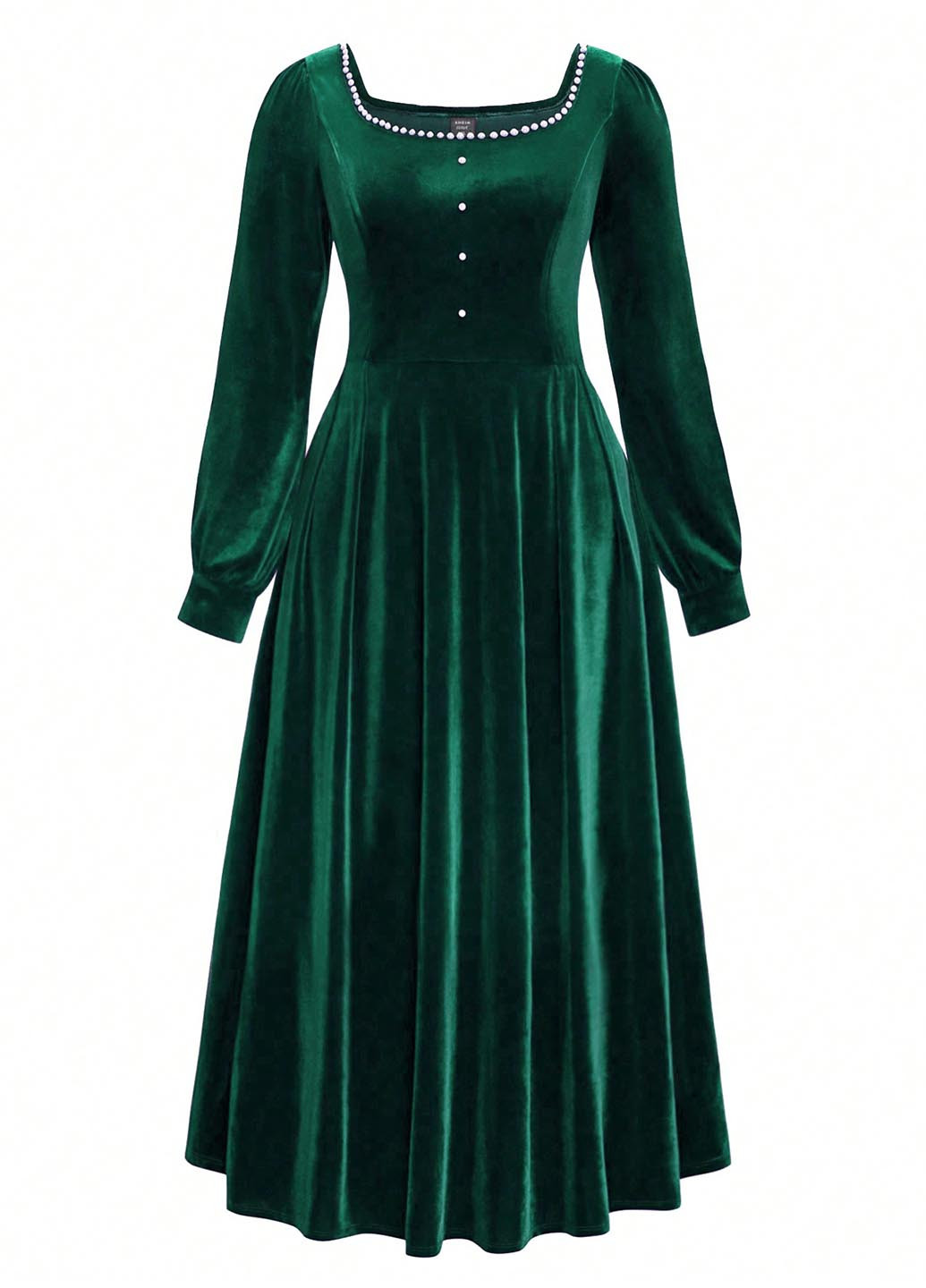 Изумрудное праздничный, вечернее платье SHEIN однотонное