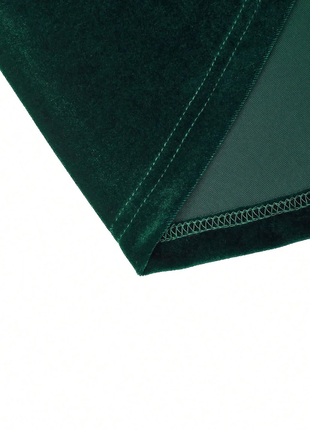 Изумрудное праздничный, вечернее платье SHEIN однотонное