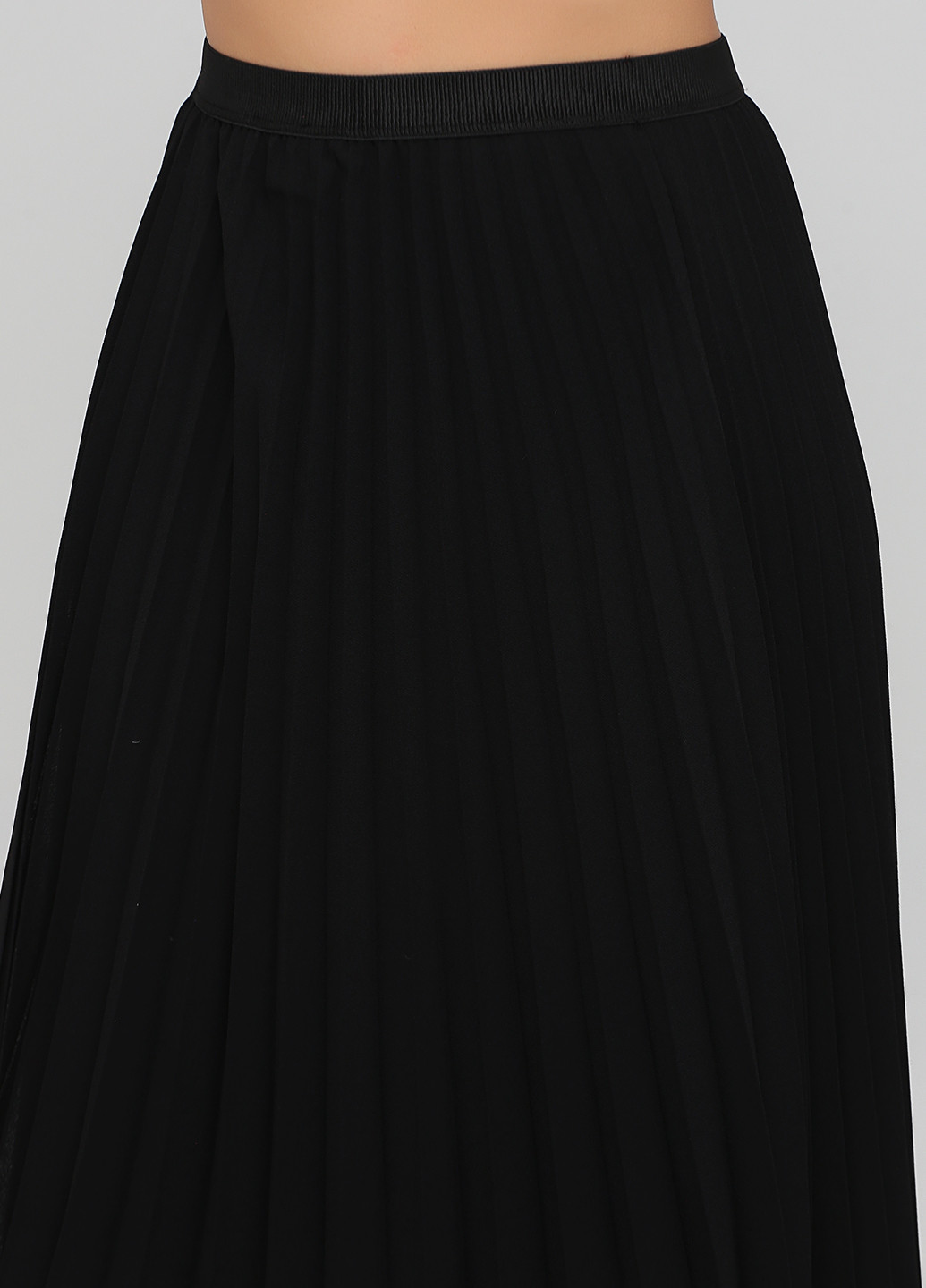 Черная кэжуал однотонная юбка No Brand плиссе