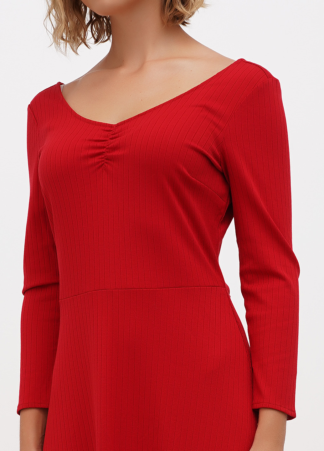 Червона кежуал сукня кльош H&M однотонна