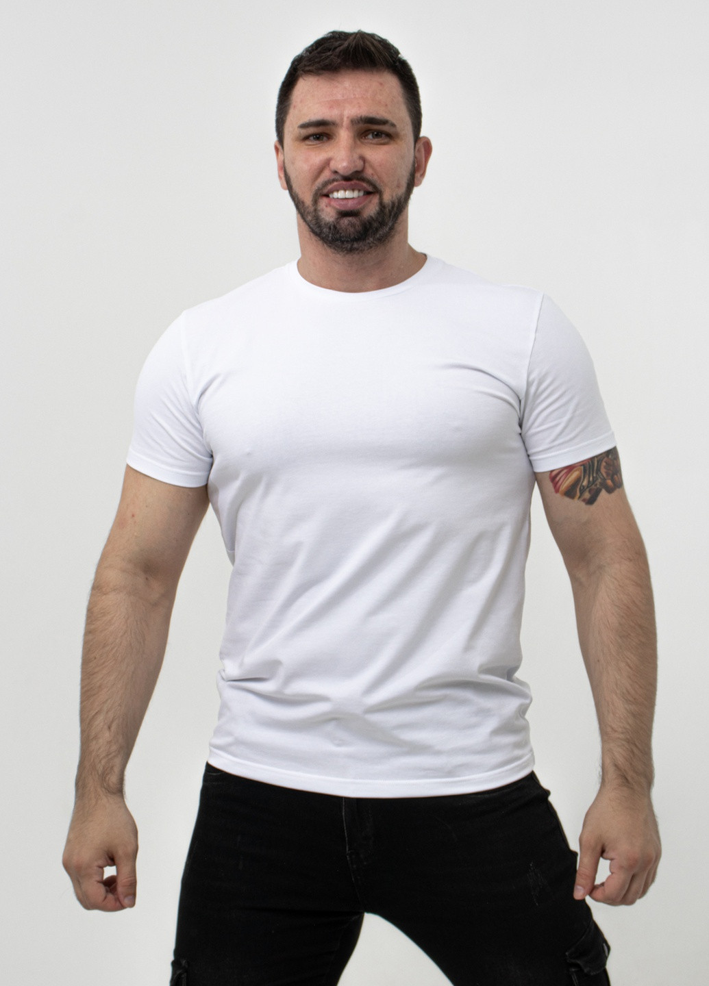 Белая футболка базовая мужская с коротким рукавом TvoePolo