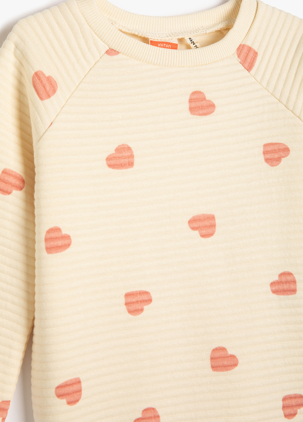 KOTON світшот сердечка пудровий кежуал бавовна, трикотаж