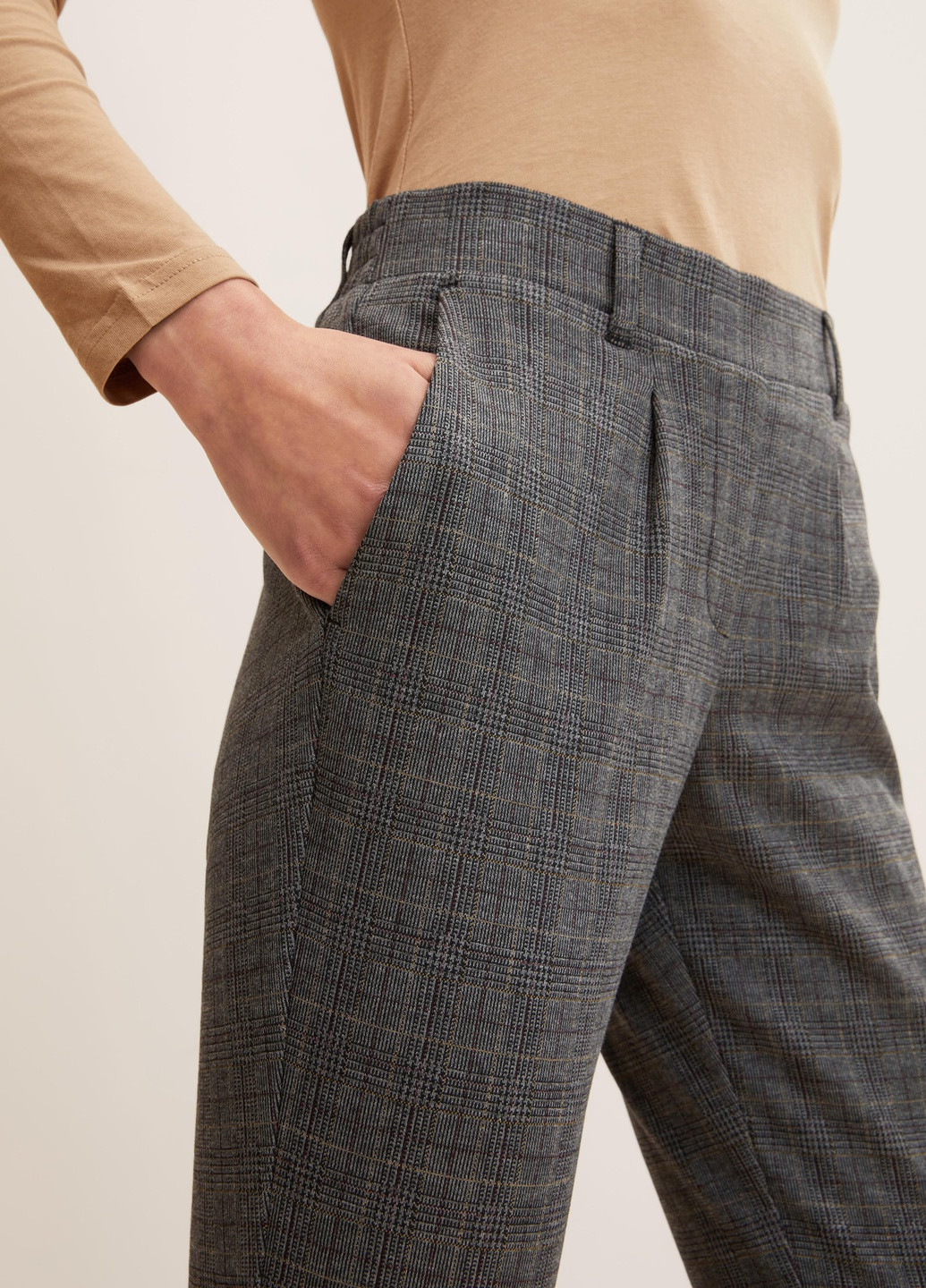 Серые кэжуал демисезонные брюки Tom Tailor